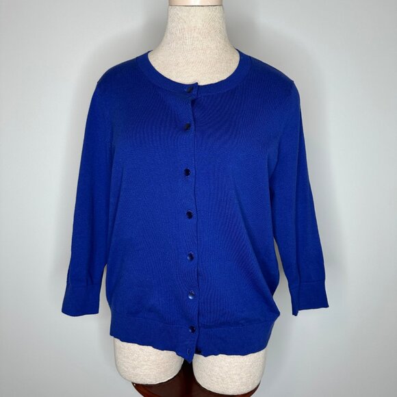 Talbots Women's Charming Button Cardigan 3/4 Sleeve Cobalt Blue Size XLP NWT - Picture 10 of 10